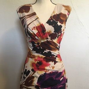 Ralph Lauren Faux-Wrap Watercolor Dress